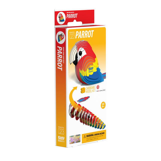 3D Cardboard Model Kit - Parrot Design, Easy Assembly