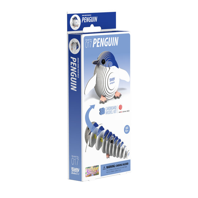 3D Cardboard Model Kit - Penguin Design, Easy Assembly