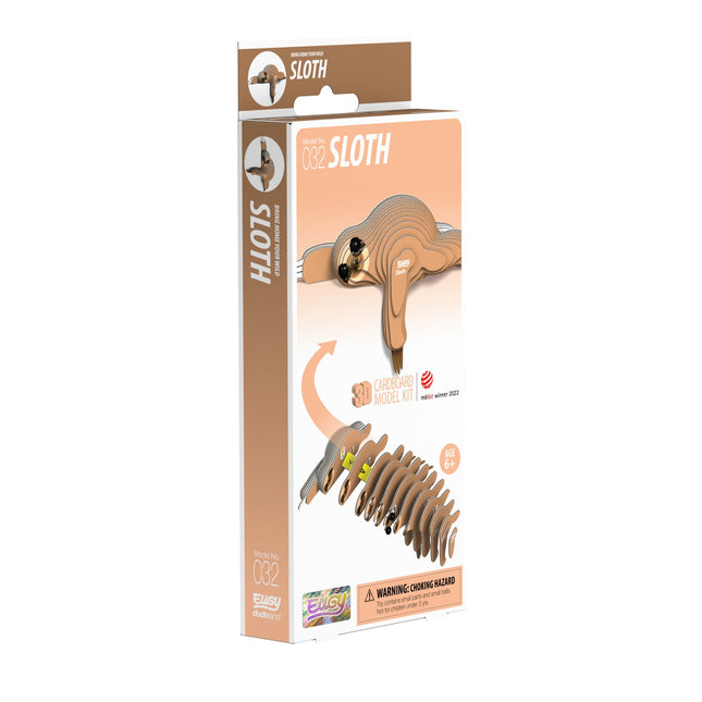 3D Cardboard Model Kit - Sloth Design, Easy Assembly, Fun Activity