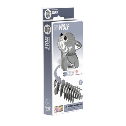 3D Cardboard Model Kit - Wolf Design, Easy Assembly