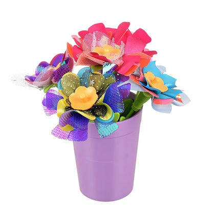 3D Flower Maker Craft Kit for Kids with Over 90 Petals, Vase, Bouquet Paper