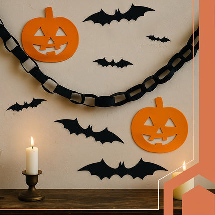 3D Halloween Bat Stickers, 56 Pcs with Adhesive