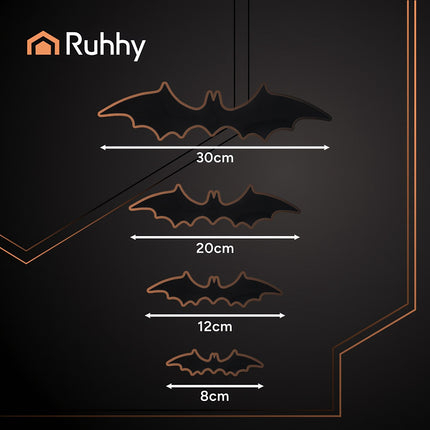 3D Halloween Bat Stickers, 56 Pcs with Adhesive