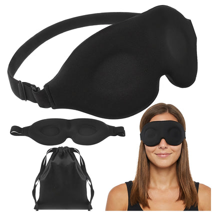 3D Memory Foam Sleep Mask – Adjustable, Total Blackout