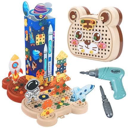 3D Space Building Blocks Set, 161 Pieces, Electric Screwdriver
