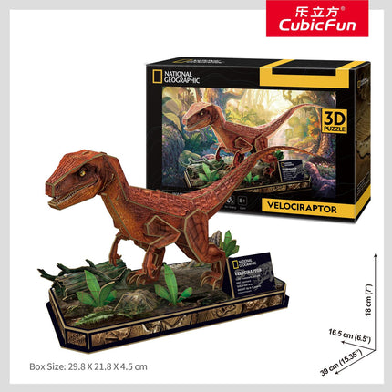 3D Velociraptor Puzzle, National Geographic, Fun for All Ages