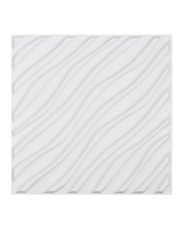 3D Wall Panels, 12-Pack PVC Wave Tiles, Matte White