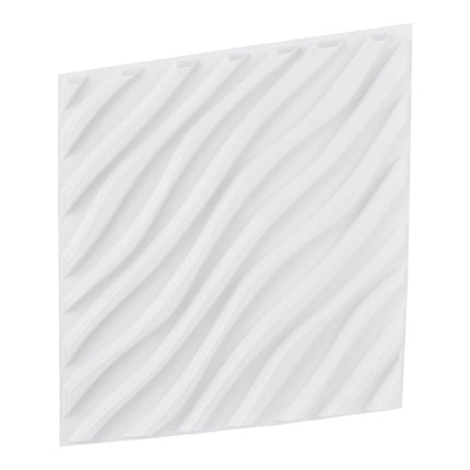 3D Wall Panels, 12-Pack PVC Wave Tiles, Matte White