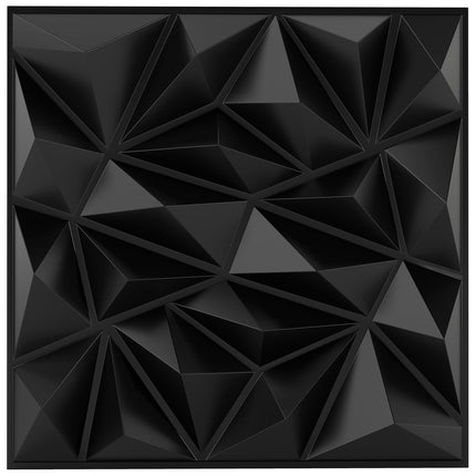 3D Wall Panels, Diamond Pattern, Black, 5m² Coverage