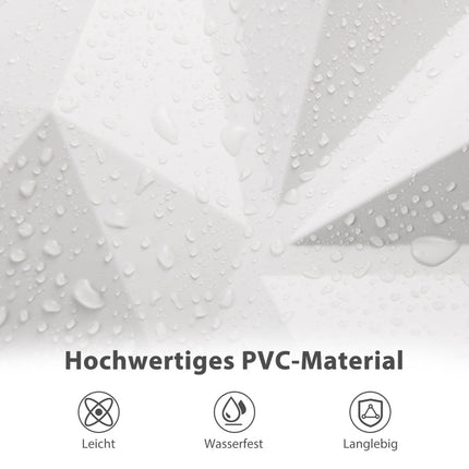 3D Wall Panels, Diamond Pattern, PVC, 100 Pack, 9㎡ Coverage