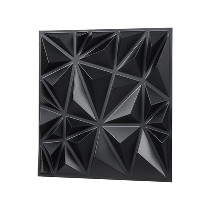 3D Wall Panels, PVC Diamond Tiles, Matte Black 33-Pack