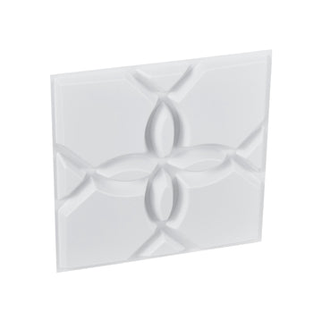 3D Wall Panels, PVC Floral Tiles, Matte White 33-Pack