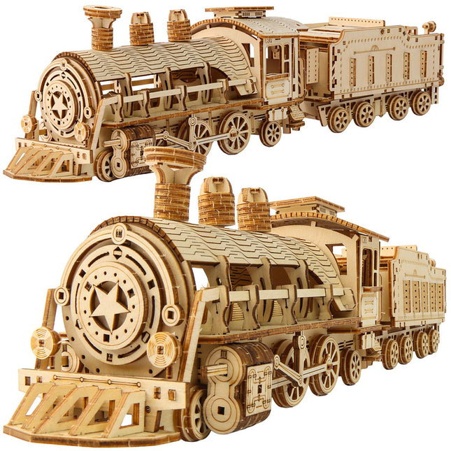 3D Wooden Puzzle Steam Locomotive, 282 Pieces, Ages 12+