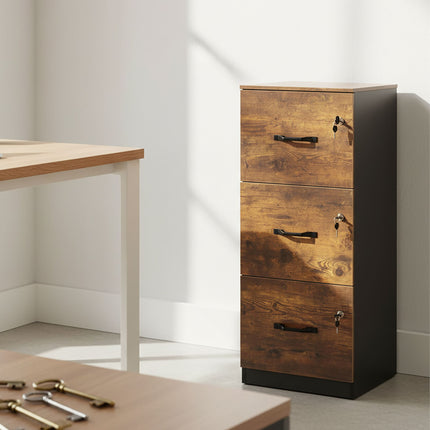 3-Drawer Vertical Hanging File Cabinet, Lockable