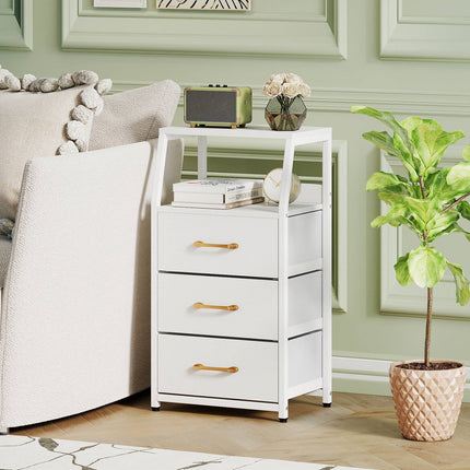 3-Drawer Vertical Storage Dresser with Fabric Drawers