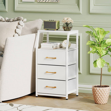 3-Drawer Vertical Storage Dresser with Fabric Drawers