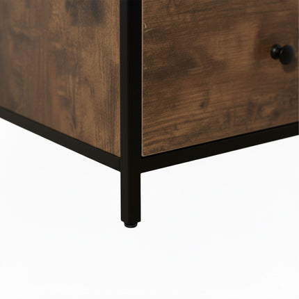 3-Drawer Wood-Effect Bedside Table with Storage