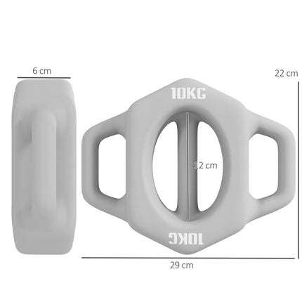 10 kg multifunctional dumbbell set, floor-friendly gray