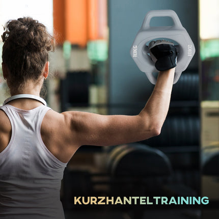 10 kg multifunctional dumbbell set, floor-friendly gray