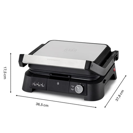 3-In-1 Stainless Steel Contact Grill, 2000W, 180-Degree Open