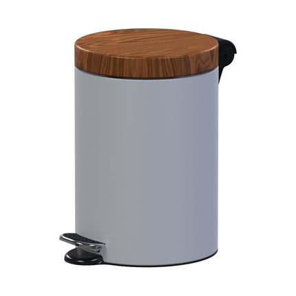3L Steel Pedal Bin with Click Lock – Brown/White
