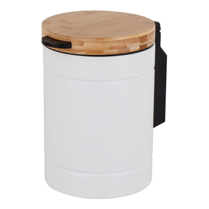 3L Wall-Mounted Cosmetic Bin with Bamboo Lid