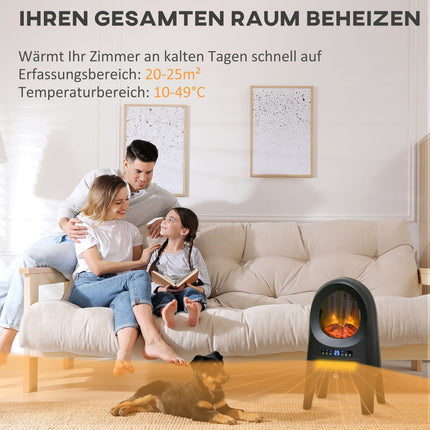 Ceramic fan heater, 2000W, LED Flames & Timer Remote
