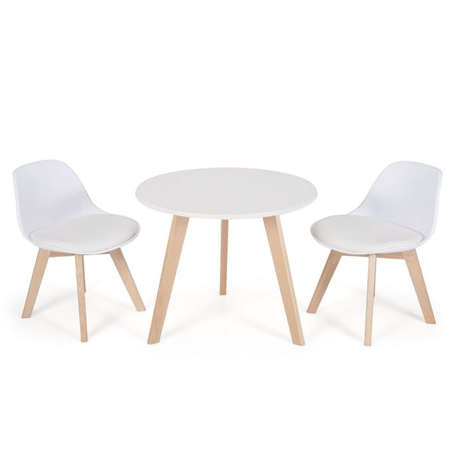 3 PCS. Children's seating group with round table and 2 padded chairs for small children aged 3-8.