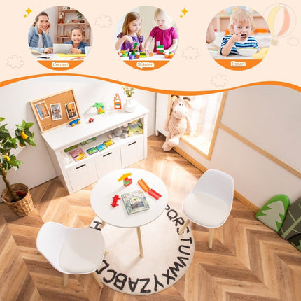 3 PCS. Children's seating group with round table and 2 padded chairs for small children aged 3-8.