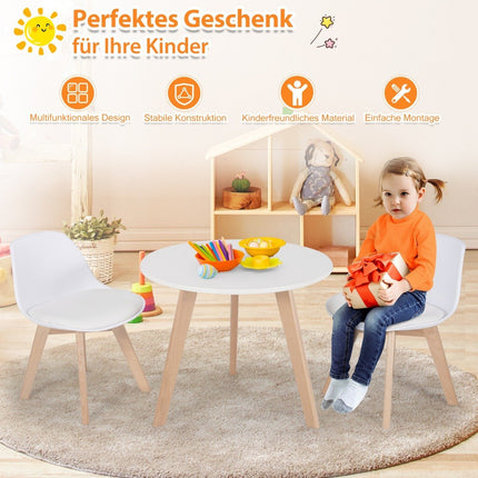 3 PCS. Children's seating group with round table and 2 padded chairs for small children aged 3-8.