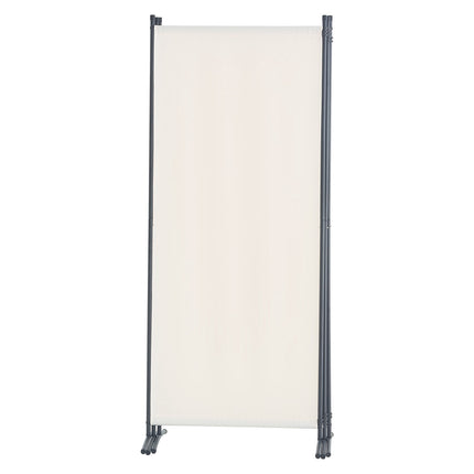 3-Panel Folding Room Divider, Fabric Privacy Screen, White