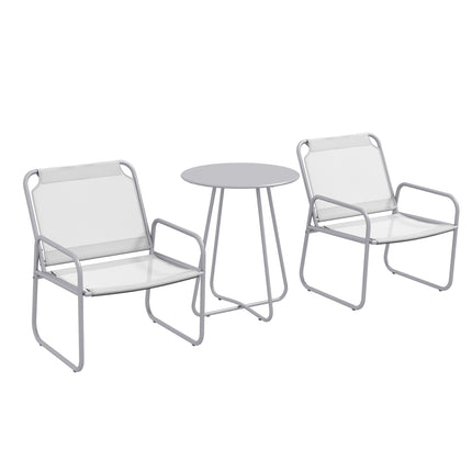 3-piece light gray mesh bistro set for balcony and garden