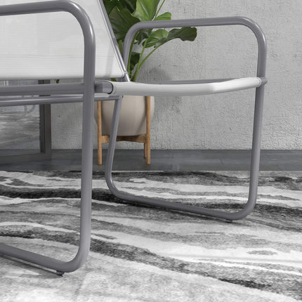 3-piece light gray mesh bistro set for balcony and garden