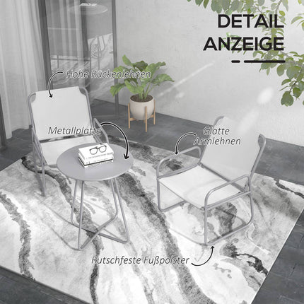 3-piece light gray mesh bistro set for balcony and garden