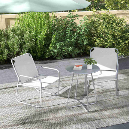 3-piece light gray mesh bistro set for balcony and garden