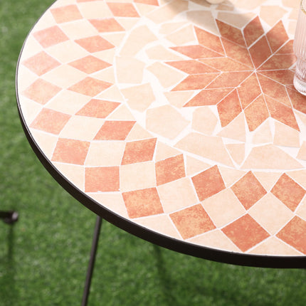 Bistro set - 3 pcs, mosaic metal, table and 2 chairs