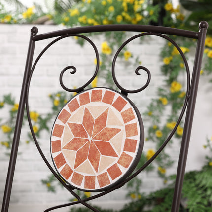 Bistro set - 3 pcs, mosaic metal, table and 2 chairs