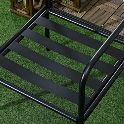 Garden Bistro Set: 3-piece steel furniture with cushions