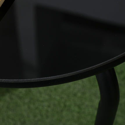 Garden Bistro Set: 3-piece steel furniture with cushions