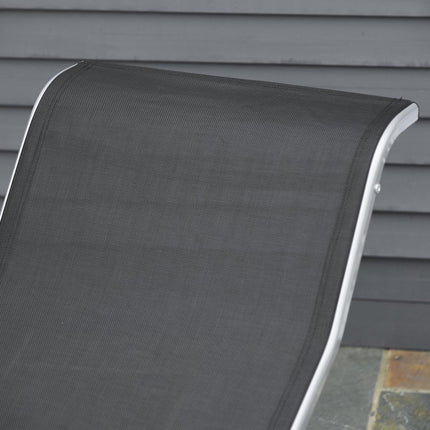 Outdoor Metal Mesh Black Garden Furniture Set - 2 Armchairs, Table