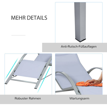 Garden chair set with table - metal mesh, 3 pcs, grey