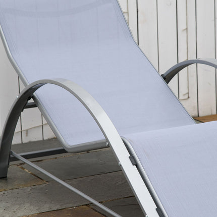 Garden chair set with table - metal mesh, 3 pcs, grey