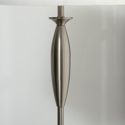 Floor & table lamp set, Silver & White, E27, 3-piece