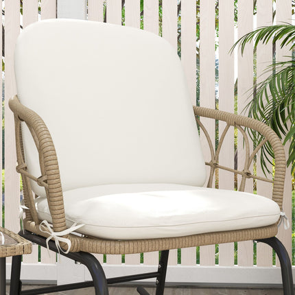 Garden rocking chair set with cushions - 3 pieces