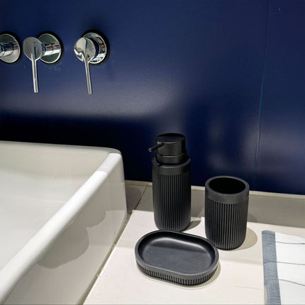 3-Piece Bathroom Set, Resin – Toothbrush Holder, Soap Dispenser, Dish