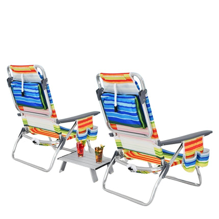 3-Piece Beach Chair & Table Set – Adjustable, Portable