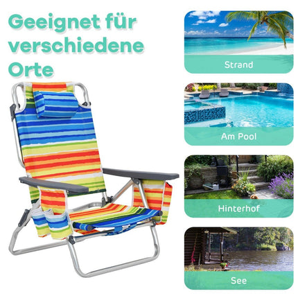 3-Piece Beach Chair & Table Set – Adjustable, Portable