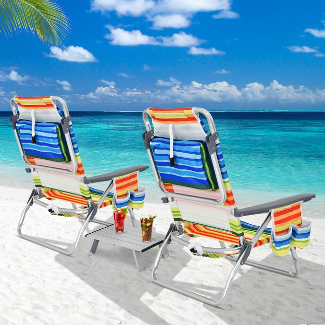 3-Piece Beach Chair & Table Set – Adjustable, Portable