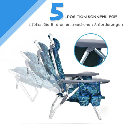 3-Piece Beach Chair & Table Set, Adjustable, Portable