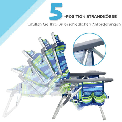 3-Piece Beach Chair & Table Set, Adjustable, Portable